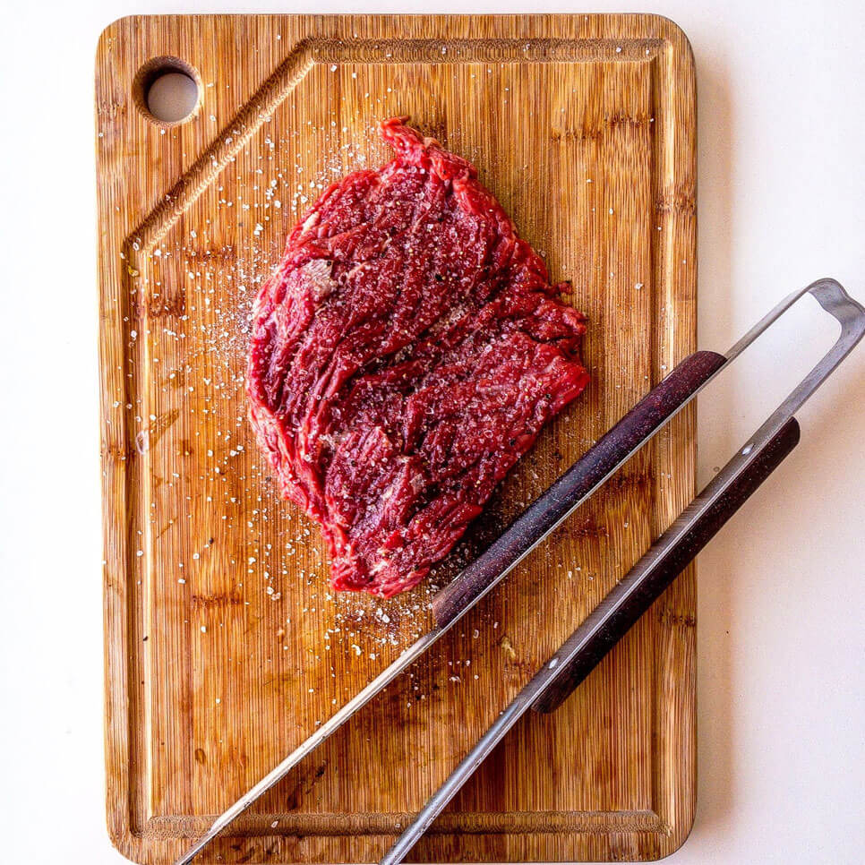 Beef Steak On Chopping Block